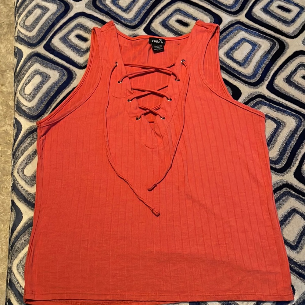 Rue 21 peach colored draw string top